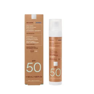 Produktbild von KORRES RED GRAPE Sheer Glow Finish Daily Sunscreen Gesichtscreme SPF50 50ml