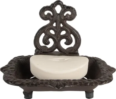 Zdjęcie produktu dla Mydelniczka Clayre & Eef 15x11x11 cm brązowa metalowa