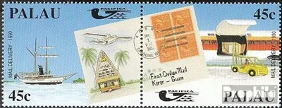 Produktbild von Briefmarken Palau-Inseln 1990 Mi 395-396 Paar (kompl.Ausg.) postfrisch Briefmarkenausstellung