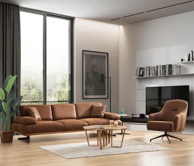 Produktbild von Wohnzimmer Set 2tlg Modern Viersitzer Sofa Couch Luxus Sessel Sofagarnitur