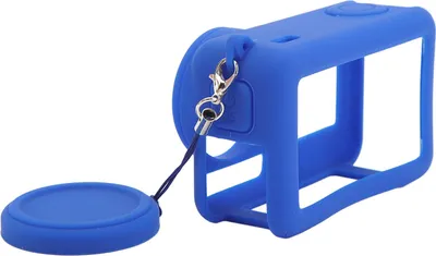 Productafbeelding van Siliconen hoesje voor DJI Osmo Action 4 3 camera, zachte beschermhoes met schouderband, blauw