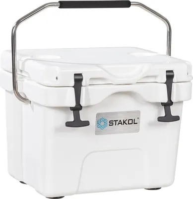 Produktbild von GOPLUS Kühlbox 15L, Isolierbox tragbar mit Metallgriff & Getränkehalter, große Thermobox Coolbox ohne Strom für Essen und Getränke, Outdoor für Campin
