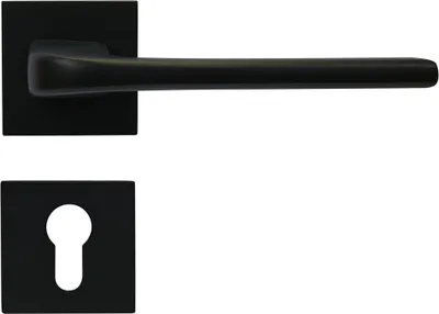 Produktbild von FELGNER Drückergarnitur Cortina (Lochung: Profilzylinder, Oberfläche: schwarz matt) Lochung: Profilzylinder Oberfläche: schwarz matt