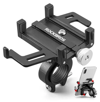 Produktbild von Rockbros 699-Bk Aluminiumlegierung Fahrradträger Für Telefon - Schwarz