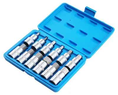 Produktbild von 1/2 Antrieb Sechskant Steckschlüssel 12-teilig H5 H6 H7 H8 H10 H12 H14 H16