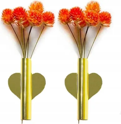 Produktbild von Blumenständer aus Metall, Wand-Blumenständer, goldenes Herz, dekoratives Rohr