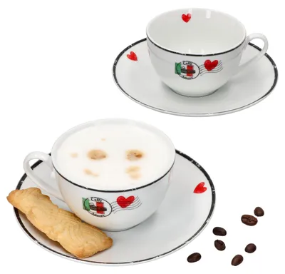 Obrázek produktu pro Ritzenhoff&Breker 4tlg Set Caffee Amore Cappuccinotasse + Untertasse 200ml Cafe
