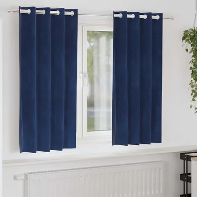 Immagine prodotto di Tende oscuranti 2 pcs Blu Scuro 140 x 175 cm Velluto