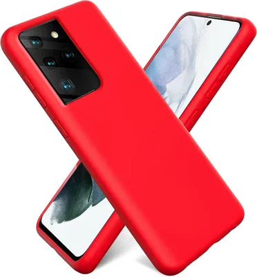 Image de Housse Samsung Galaxy S21 Ultra Housse de protection en silicone Gel Case Housse pour téléphone portable, rouge