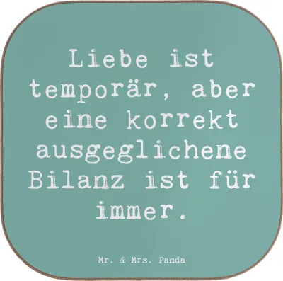 Produktbild von Mr. & Mrs. Panda Untersetzer für Gläser Buchhalter Weisheit - Meeresbrise - Geschenk, Finanzen, Coaster, Rechnungswesen, Liebe, Berufsliebe, Berufsgestaltung, Bilanz