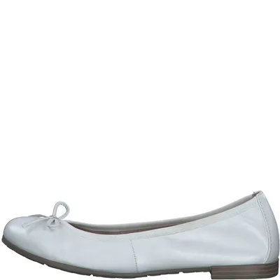 Produktbild von MARCO TOZZI Damen Ballerina klassisch Leder Schleife runde Form 2-22100-20, Größe:40 EU, Farbe:Weiß