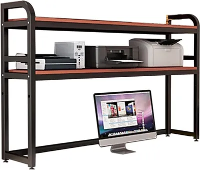 Imagen del producto de Estantería ajustable para escritorio, con estructura de madera y metal