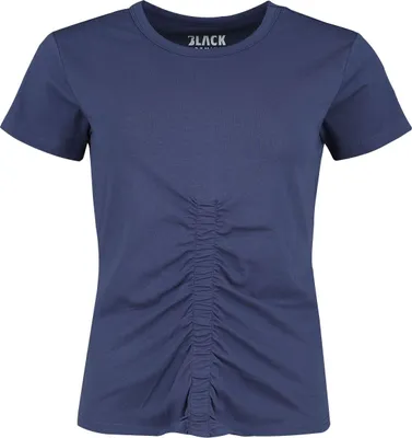 Produktbild von Black Premium by EMP Damen blaues T-Shirt mit Raffung S