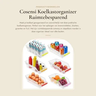 Produktbild von Kühlschrank-Organizer, 6er-Set – Lebensmittelechter PP-Kunststoff – Platzsparend – Stapelbar – Langlebig – Ideal für Lebensmittel – Aufbewahrungsboxen