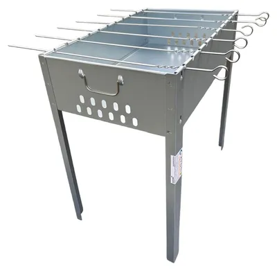 Obrázek produktu pro Gril Shaslick stojací, rozměry 50x30x50 cm - včetně 6 nerezových špejlí a grilovací mřížky