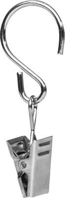 Produktbild von Lichtblick Seilhaken mit Klammer für Seilspanngarnitur, Gardinenklammern Clips, Edelstahl Optik, 20 Stück