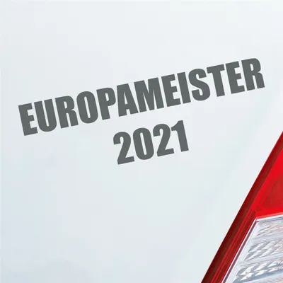 Produktbild von Auto Aufkleber Fußball Europameister 2021 19x10 cm Grau Sticker Heckscheibenaufkleber