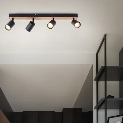 Produktbild von BRILLIANT LED Spotbalken, 4-flammig Jello Wood 60 cm Metall/Holz schwarz/holz
