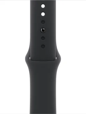 A close-up view of a black watch band.