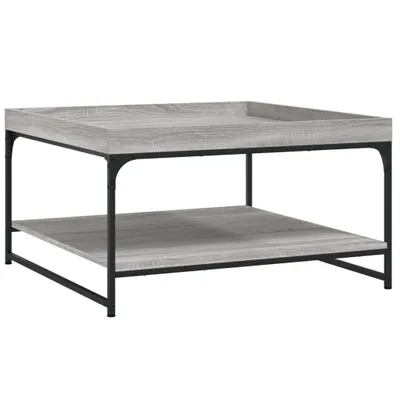 Immagine prodotto di Tavolino grigio Sonoma 80x80x45 cm in legno e ferro