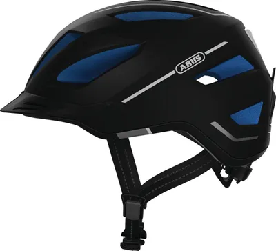 Produktbild von ABUS Stadthelm Pedelec 2.0 - Fahrradhelm mit Rücklicht und Regenhaube - für den Stadtverkehr - für Damen und Herren - Schwarz/Blau, Größe S (51-55 cm)