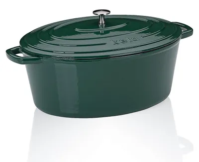 Obrázok produktu pre Kela KL-12903 litinový s poklicí Calido oválný smaragdově zelená 36x29x15cm 93l