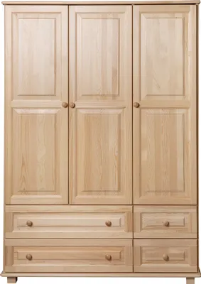 Produktbild von Schrank Massivholz natur 017 - Abmessung 190 x 133 x 60 cm (H x B x T)