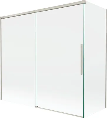 Image de Paroi de douche Mexen Rox, porte coulissante à 2 panneaux 170 + 75 x 150 cm, transparente, nickel brossé - 8C9-170-075-97-00