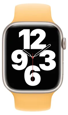 Productafbeelding van Apple Siliconen solobandje voor de Apple Watch | 44/45/46/49 mm - Maat 4 - Sunglow