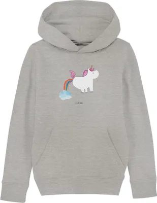 Produktbild von Mr. & Mrs. Panda Kinderpullover Einhorn Pupsen 9-11 Jahre (134/146) - Heather Grey - Geschenk, Lustig, Freundin, Kapuzenpullover, Unicorn, Sweatshirt, Kinderbekleidung