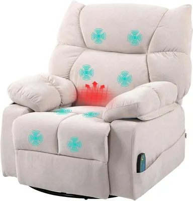 Produktbild von Relaxstuhl - Massagestuhl - Fernsehsessel - Liegestuhl - 8 Vibrationsmassageprogramme - Verstellbare Rückenlehne bis zu 145°
