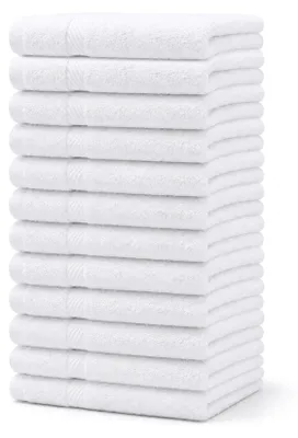 Produktbild von Set mit 12 weißen Waschlappen aus Baumwolle