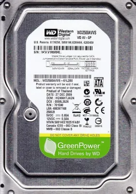 Produktbild von Western Digital WD2500AVVS 250GB SATA 3,5"