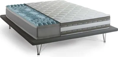 Produktbild von Doppelmatratze Teodora, Matratze aus Memory Foam und Gel mit 9 verschiedenen Zonen, 100% Italy, Anti-Milbe und hypoallergen, Cm 140x200 h27