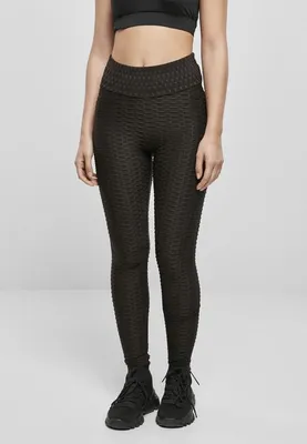 Obrázek produktu pro Dámské leginy Urban Classics Ladies High Waist Honeycomb Leggings black - L