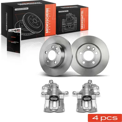 Productafbeelding van Frankberg 2x remklauw + 2x remschijf achter voor VW Transporter T4