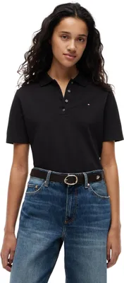 Productafbeelding van Tommy Hilfiger damespoloshirt, korte mouwen, regular fit, zwart (zwart), maat XS