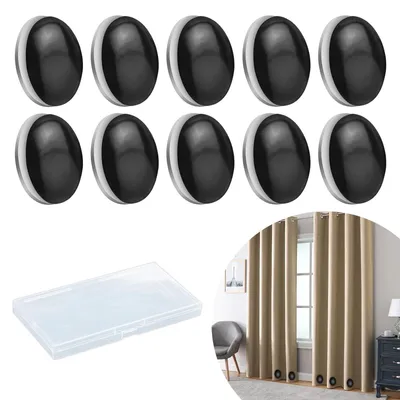 Produktbild von Duschvorhanggewichte, 10 Stück, magnetisch für Vorhänge, magnetische Duschvorhanggewichte, runde magnetische Duschvorhanggewichte für Duschvorhänge, Fenstervorhänge und Tischdecken (schwarz 4 cm)