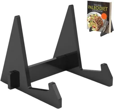Imagen del producto de Ibenzoa®: Soporte acrílico para libros de cocina y tabletas – Estante para recetas desmontable, estable, disponible en , blanco o transparente