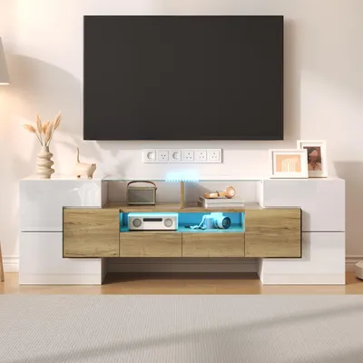 Produktbild von Lowboard, 145/30/51 cm, TV-Schrank, Fernsehtisch, Fernsehschrank für Wohnzimmer, stehend, glänzend