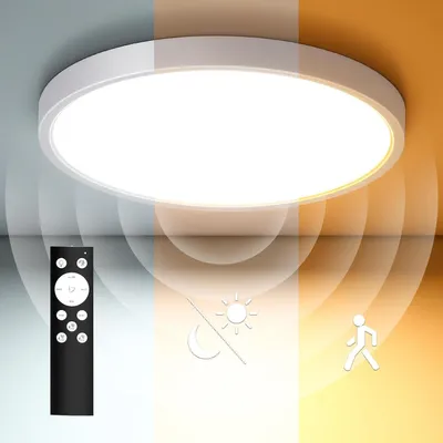 Obrázok produktu pre LED stropné svietidlo - Lampa s detektorom pohybu - Automatické osvetlenie - Nastaviteľný senzor - 23 cm - Biela