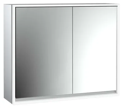 Immagine prodotto di emco loft Armoire de toilette avec éclairage, 800mm, 2 portes, modèle apparent, aluminium/miroir, 979805110, 979805110