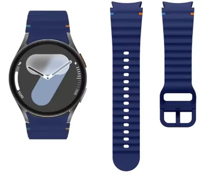 Obrázek produktu pro Modrý silikonový náramek kompatibilní s hodinkami Samsung Galaxy Watch 7, Galaxy Watch 6 Classic a 40/44 mm a 5 Pro. Barva: tmavě modrá. Materiál: silikon. Značka: CHPN