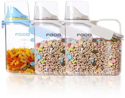 Produktbild von Keuken Organizer Set, 3 x 1,5L, Luftdicht, Weiss + Weiss + Blauw