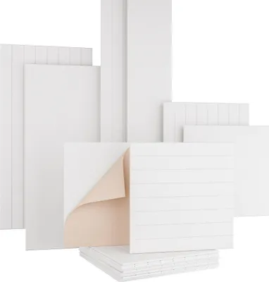 Produktbild von AKUSTIKO Akustikpaneele Selbstklebend 60x60cm - 12 Stück Weiß Akustik Wandpaneele Schallschutz & Raumakustik Panels Filz 9mm Hexim Decken- & Wandverkleidung Akustikästhetik Design (4.32m²)