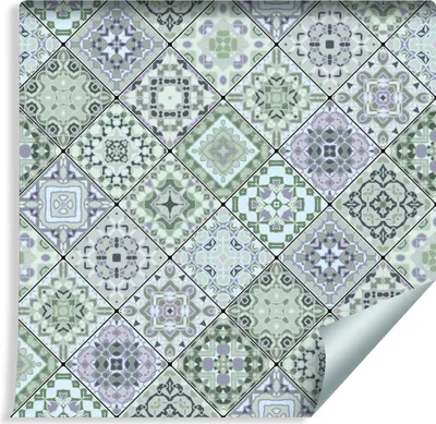 Zdjęcie produktu dla Tapeta Dekoracja Abstrakcyjna Ścienna Zielona MOZAIKA Abstrakcyjne Wzory 3D Idealne do Salonu