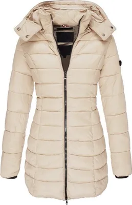 Produktbild von ASKSA Damen Winter Jacke Warme Stepp Mantel Lang Daunenjacke uebergangsjacke mit Kapuze Wintermantel, Khaki, 3XL