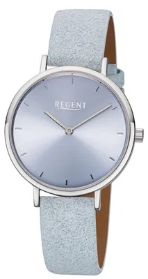Image de Regent Femme Montre bracelet cuir F-1136 analogique cuir bleu clair URF1136