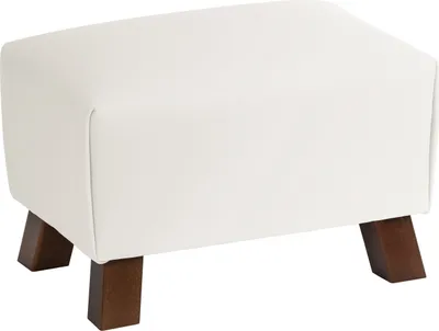 Produktbild von Max Winzer Hocker Footstool - pigmentiertes Nappaleder weiß - Maße: 40 x 28 x 28 cm