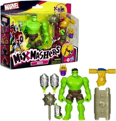 Obrázek produktu pro Hulk MixMashers Deluxe Marvel figurka, 12 cm, personalizovatelná, mixujte a kombinujte, s příslušenstvím, od 4 let
